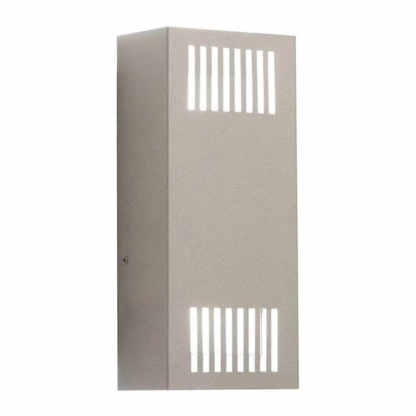 Westgate Manufacturing LED Wall Sconce, modern outdoor lighting fixture with horizontal slat design and 4000K color temperature.