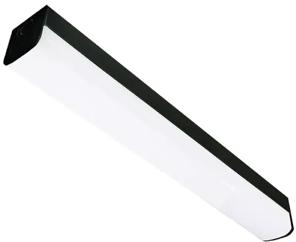 Westgate Manufacturing Westgate Lighting 2ft. Black High-Lumen CCT & Power Adjustable Linear Strip, 20W, 3500K/4000K/5000K - LSS-2FT-20W-MCT-BK, image of a sleek black and white 2-foot LED linear lighting fixture.