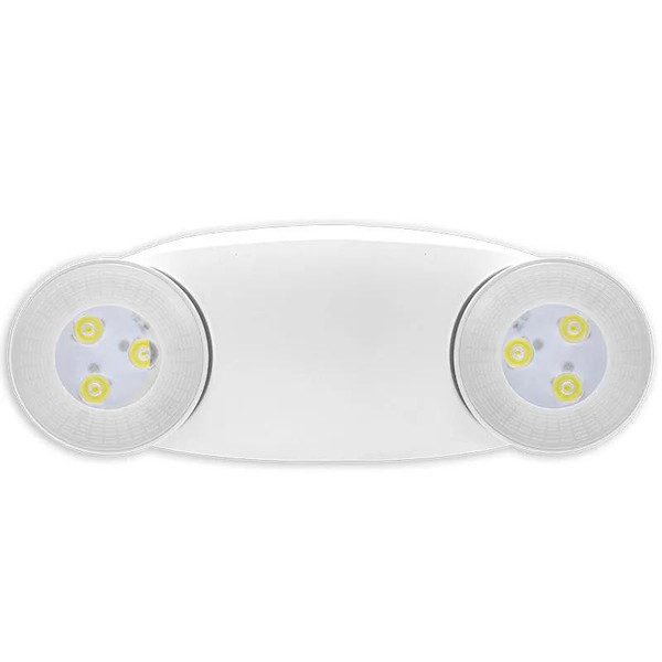 Westgate Manufacturing LED 2-Head Extra High-Output Emergency Light, 10W, 4200K, white exterior with adjustable dual LED heads for emergency illumination.