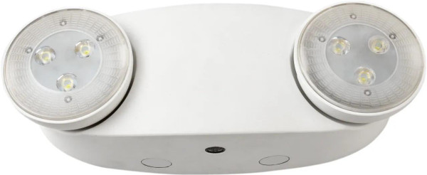 Westgate Manufacturing LED 2-Head High-Output Emergency Light, 3W, 4200K, white emergency lighting with dual LED heads for safety illumination.