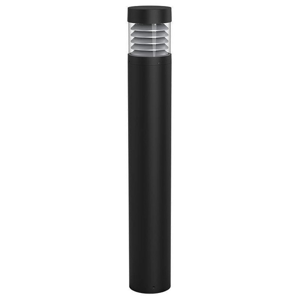 Westgate Manufacturing BOLLARD 42in ROUND FLAT TOP CONE REFL. CLEAR LENS ADJ. 12-22W 30/40/50K, BLACK, outdoor lighting bollard post with flat top and cone reflector, black finish.
