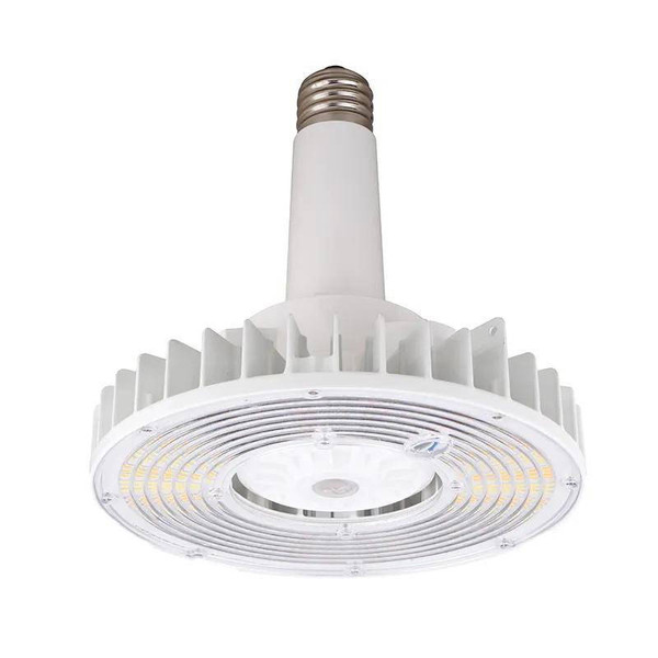 Westgate Manufacturing HIGH BAY LAMP SELECTABLE, HBL - Power & CCT Adjustable High-Performance High Bay Lamp, ceiling-mounted LED lighting fixture with a large circular design and cooling fins.