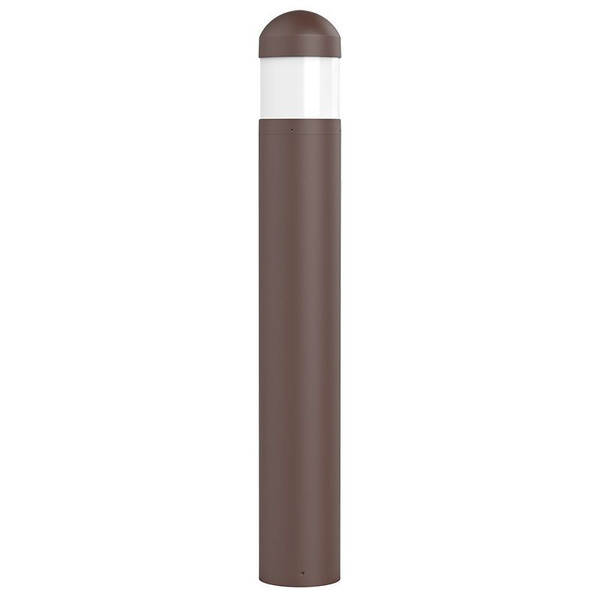 BOLLARD 44in ROUND FLAT TOP ADJ. 12-22W 30/40/50K, BRONZE