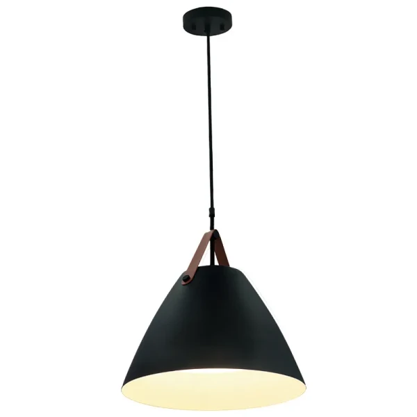 Nordic Design Pendant with Leather Strap, 25W, 2700K/3000K/3500K/4000K/5000K - LCFN-MCT5-BK