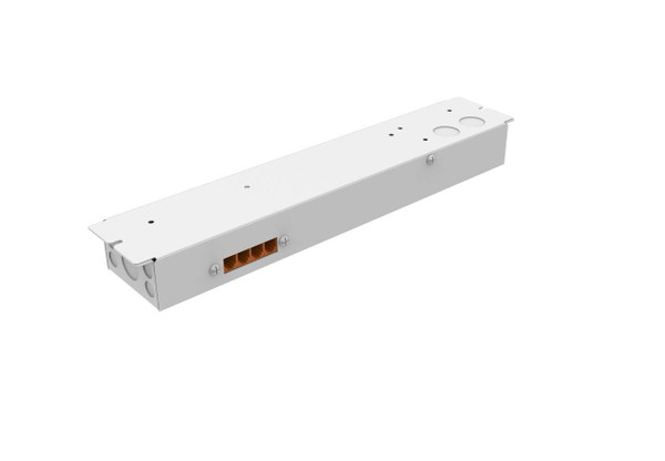 Westgate Manufacturing SCXT - 80W Driver Kit With Power & CCT Selection Switches, a sleek elongated white electrical component with orange connector ports and mounting holes.