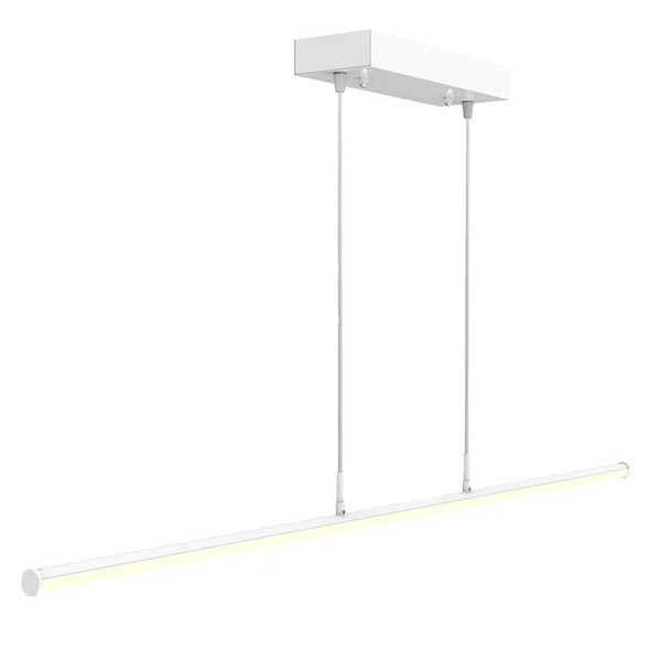 Westgate Manufacturing Power & CCT Adjustable Linear Tube Decorative Suspension Light, 40W/50W/60W, 3000K/3500K/4000K - SDTL-8FT-40-60W-MCTP, modern white linear pendant light with adjustable suspension for ceiling installation.