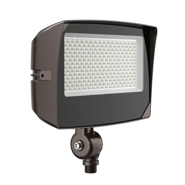 Medium Maximum-Feature Round-Back Flood Light with Knuckle, 45W/60W/80W, 3000K/4000K/5000K - LF4MAX-MD-45-80W-MCTPB-KN-P