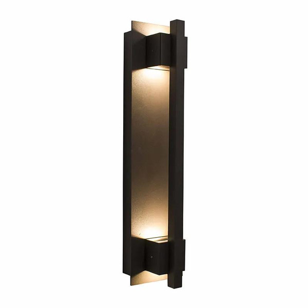 Westgate Manufacturing LED WALL SCONCEGRASP4000KBR, modern black metal wall-mounted light fixture with warm LED lighting.