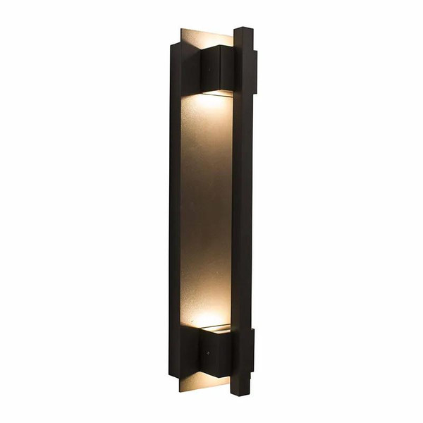 Westgate Manufacturing LED Wall Sconce GRASP 5000K BR, modern black metal wall lighting fixture with a sleek rectangular design and warm LED illumination.