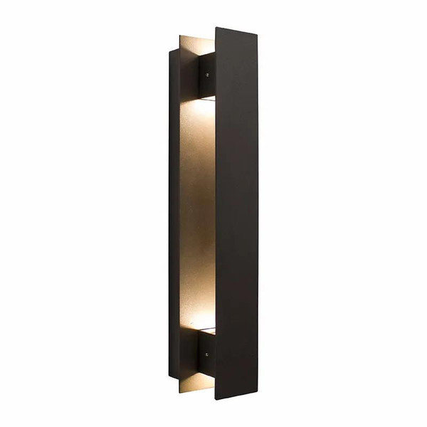 Westgate Manufacturing LED Wall Sconce, black modern wall light fixture with LED bulbs emitting warm light at 5000K