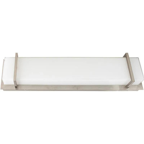 Westgate Manufacturing LVA Architectural LED Multi-CCT Vanity Light with Cube PC Lens, 16W, 2700K/3000K/3500K/4000K/5000K - LVA-24-MCT5-BN, shown on a white background with a sleek, modern design and a brushed nickel finish.