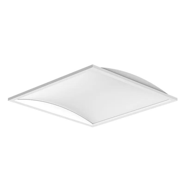 Westgate Manufacturing Premium Curved Indirect Troffer, 25W/30W/40W, 3500K/4000K/5000K - LTRC-2X2-MCTP, ceiling-mounted lighting fixture with a sleek, curved design providing energy-efficient illumination.