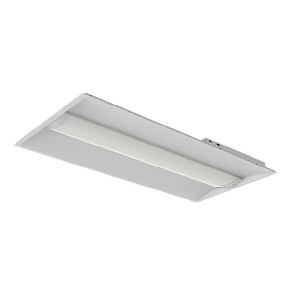 Westgate Manufacturing G2 Premium Center-Lens Troffer Lights, 23W/30W/35W/40W/50W, 2700K/3000K/3500K/4000K/5000K - LTRE-G2-2X4-MCTP, ceiling-mounted rectangular LED lighting fixture with a sleek, modern design.