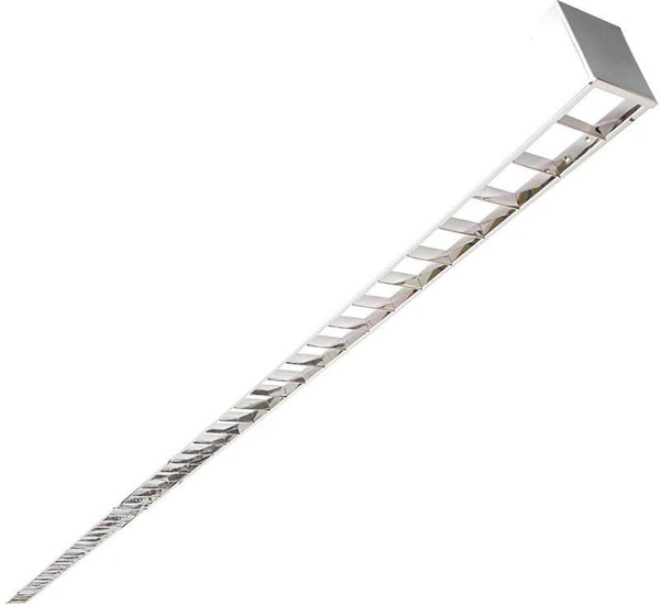 Westgate Manufacturing LED 2-3/4\" Superior Architectural Seamless Linear Lights with Louver Lens, 80W, 3000K/3500K/4000K/5000K - SCX-8FT-80W-MCT4-D-LUV, close-up of a modern, sleek linear lighting fixture with integrated louver lens for architectural lighting applications.