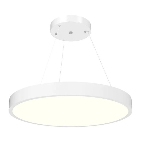 Westgate Manufacturing LED Architectural Round Suspended Up/Down Panel Light - SCR-24D-50K-D, white circular modern ceiling light fixture.