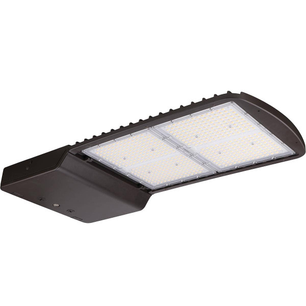 Eiko AAL1 Area Light, PowerSet 450/400/350W, 4000K, Type 3 Lens, 120-277V, Dimming, Bronze, outdoor LED area lighting fixture with multiple LED modules for enhanced illumination.