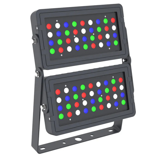 DMX 512 Compatible RGBW Square Flood Light, 192W - DMX-FLS-192W-RGBW-BT-BK