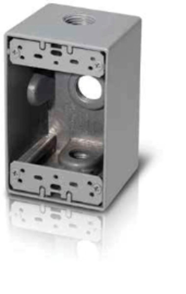 1 Gang box, 3/4” trade size, 3