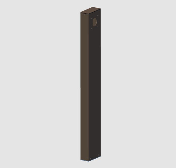 Westgate Manufacturing 36 ONE SIDE POST FOR WMS & L, a tall, rectangular metal post with mounting holes at the top and bottom.