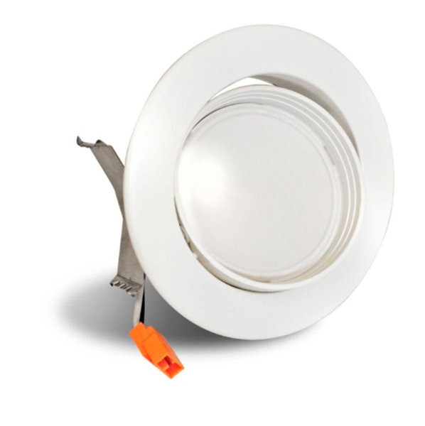 Westgate Manufacturing 4 Adjustable LED Downlight, round white recessed lighting fixture for ceiling installation with adjustable head design.