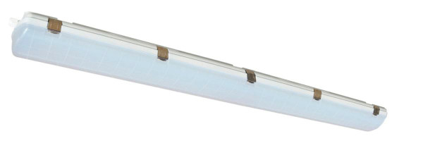 Westgate Manufacturing LED Linear Vapor Tight 4ft 75W, long white vapor-proof LED light fixture suitable for industrial and commercial environments.