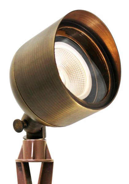 Westgate Manufacturing DIRECTIONAL LIGHT, 12V/50W MAX, metal adjustable spotlight viewed from an upward angle showing its cylindrical shape and mounting stand.