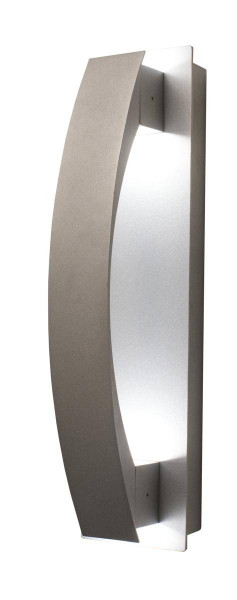 Westgate Manufacturing CRE-01-SIL and CRE-EGN-30K-SIL, modern outdoor LED light fixture with sleek, curved design and integrated lighting panel.