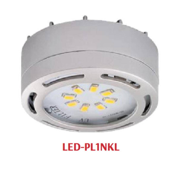 Westgate Manufacturing 1 LED PUCK LIGHT 4W with 8 LED chips, compact silver LED puck light for indoor lighting.