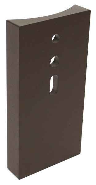 Westgate Manufacturing POLE ATTACHMENT FOR 4 ROUND P, metal pole attachment with three holes for mounting or securing equipment.