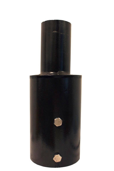 Westgate Manufacturing 5 ROUND POLE TENON ADAPTER, black cylindrical metal pole with two hex bolts.