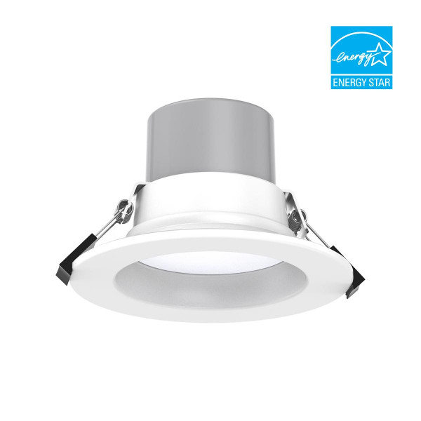 Eiko Commercial Downlight 4IN 16/14/12/10/8W 80CRI 27/30/35/40/50K 120-277V 1-10V Dimming White, ceiling-mounted LED downlight with adjustable wattage and color temperature for commercial lighting.