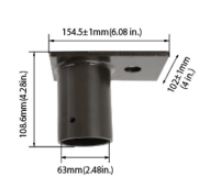 Tenon Mount Adapter, 6.08”x4”x2-3/8” I.D., Dark Bronze