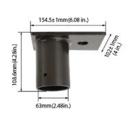 SLG Lighting Tenon Mount Adapter, dark bronze, rectangular shape with dimensions 6.08 x 4 x 2-3/8 inches, featuring a cylindrical mounting component