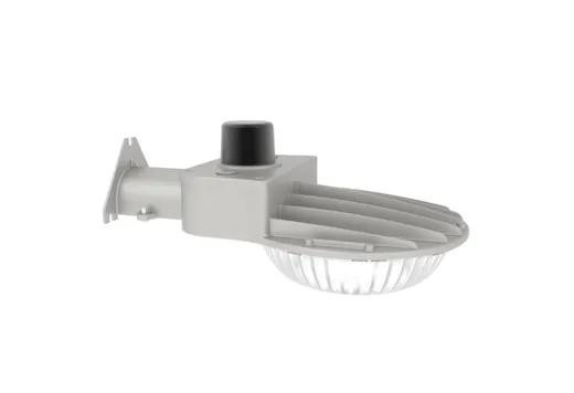 Halco SekTor LED Dusk to Dawn Fixture 40 Watt 5000K 120-277VAC Gray 3 Pin Receptacle with shorting cap, outdoor security lighting with motion sensor and weather-resistant design.