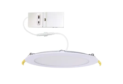 Commercial Slim Downlight 6in 15W Lumen Select 820-1100-1230lm 2700-5000K Color Selectable Smooth Trim 120-277V Dimmable TRIAC-ELV & 0-10V