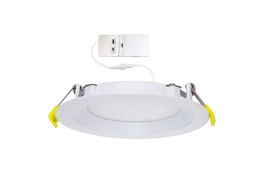 Commercial Slim Downlight 6in 15W Lumen Select 820-1100-1230lm 2700-5000K Color Selectable Baffle Trim 120-277V Dimmable TRIAC-ELV & 0-10V