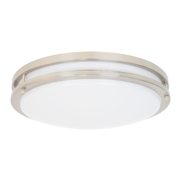 Eiko Flush Mount, 14-inch modern ceiling light fixture with dimmable LED panel, 80 CRI, available in 27/30/35/40/50K color temperatures, suitable for 120V electrical systems.