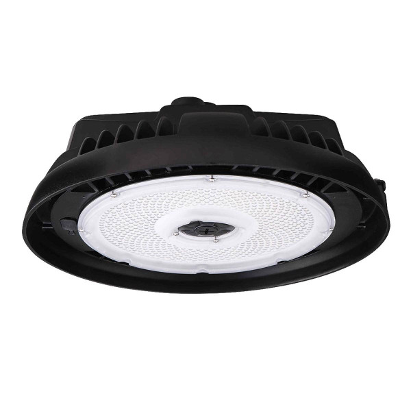 Eiko HBX3 Round High Bay Light, 150W, 5000K, 120-277V, Dimming, Black, LED industrial lighting fixture for high ceiling areas.