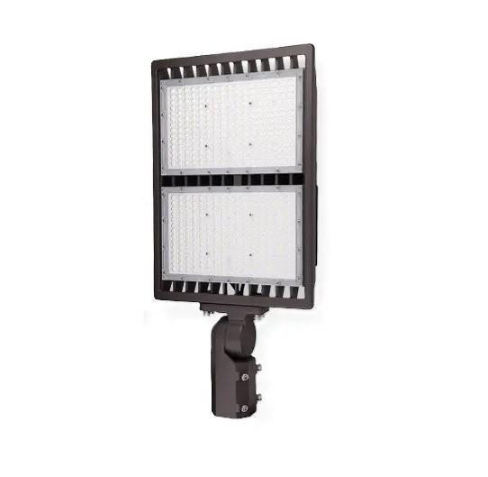 Halco SFL-300-50-H-TR-3PR-SPD Sector Flood Light, LED floodlight with trunnion mount, photocell, surge protection, 300W, 5K color temperature, suitable for outdoor illumination.