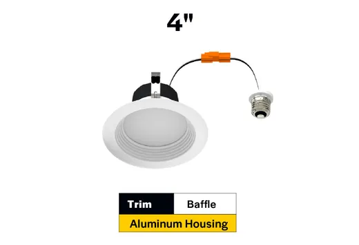 ProLED Select Retrofit Downlight 4in 8W Color Selectable 700 lumen Dimmable Baffle Trim - 87983