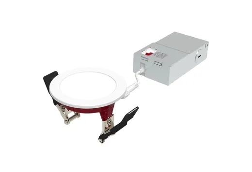 LED Fire Rated 3in Slim Downlight Color Selectable 6.5W 555 Lumen Flat Smooth Trim 120V Triac Dimmable T24 - 89200