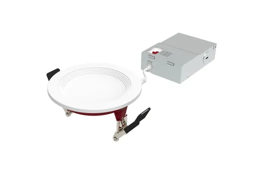 LED Fire Rated 4in Slim Downlight Color Selectable 11W 900 Lumen Textured Baffle Trim 120V Triac Dimmable T24 - 89203