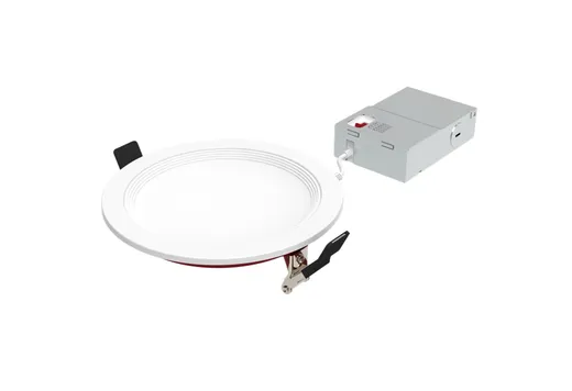 LED Fire Rated 6in Slim Downlight Color Selectable 15W 1250 Lumen Textured Baffle Trim 120V Triac Dimmable T24 - 89205