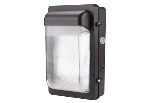 Halco Low Profile Wall Pack Size 1 Lumen Selectable (1,940-3,250 lumens 15W-20W-25W) Color Selectable 3000K-4000K-5000K Photocell-Enable/Disable 120-277VAC Bronze
