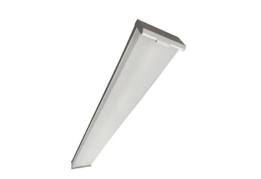 Halco LWA-P40U4-50 10304 Traditional Linear Wrap 4ft Prismatic Lens 40W 5000K, modern fluorescent linear light fixture with prismatic lens for efficient illumination.