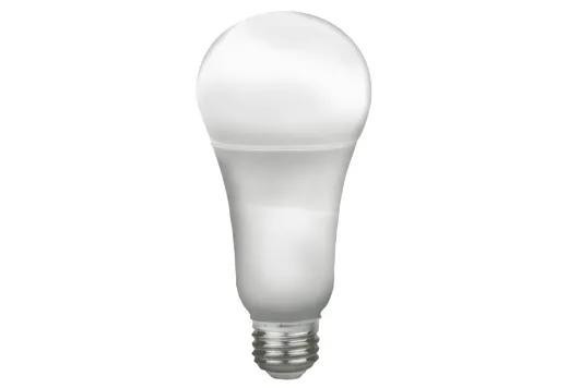 Halco A21-FR21-930-DIM-LED-T20 88052 A21 Dimmable 21W 3000K LED Light Bulb, front view of the energy-efficient, warm white LED bulb with standard screw base.