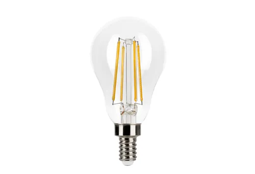 Halco LED Filament A15 Bulb Candelabra (E12) Base 2700K 5W 450 Lumens (40W Equiv) Clear Dimmable T20 Gen-4