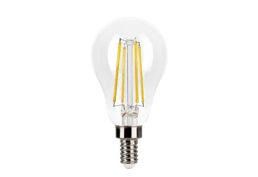 Halco LED Filament A15 Bulb Candelabra (E12) Base 3000K 5W 450 Lumens (40W Equiv) Clear Dimmable T20 Gen-4