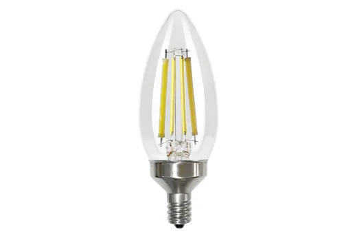 Halco LED Filament Bullet B11 Bulb Candelabra (E12) Base 5000K 8.8W 800 Lumens (75W Equiv) Clear Dimmable T20 Gen-4