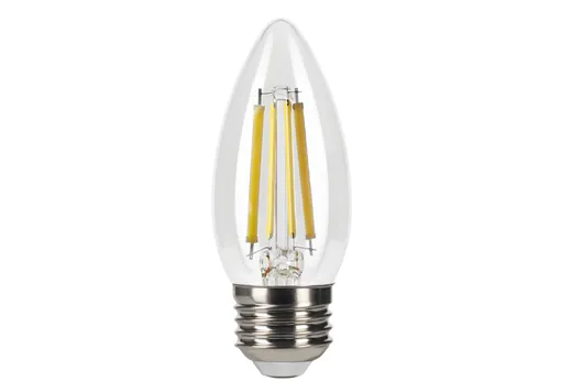 Halco LED Filament Bullet B11 Bulb Medium (E26) Base 3000K 8.8W 800 Lumens (75W Equiv) Clear Dimmable T20 Gen-4